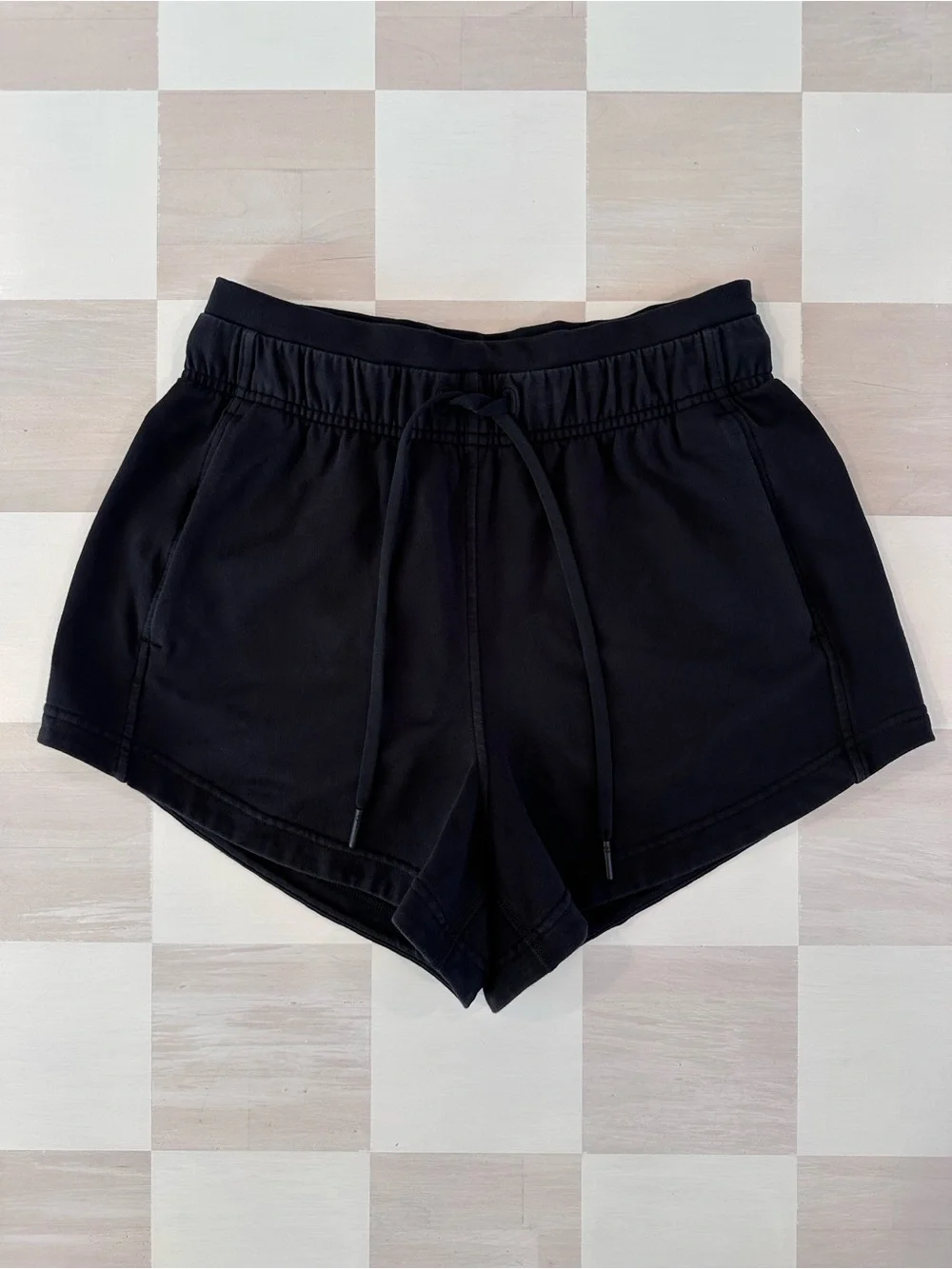 lululemon inner glow short 3” french terry cotton black W7BDRS 4
